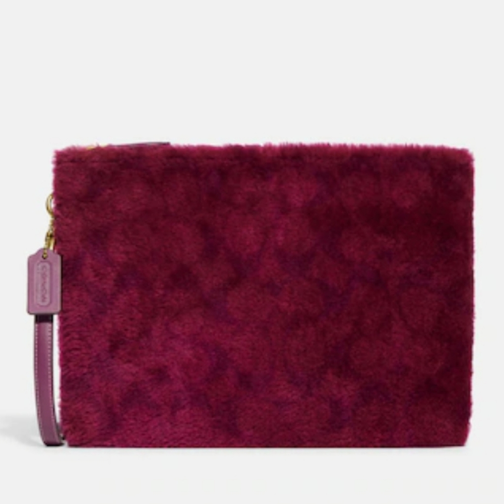 Coach shearling charter pouch